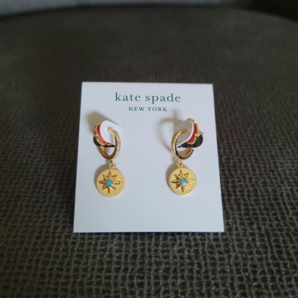 kate spade Jewelry - Kate Spade♠️ Gold💛 Star ⭐Medallion Huggie Hoop Earrings